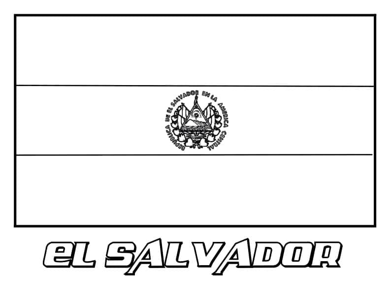 Målarbild El Salvadors Flagga