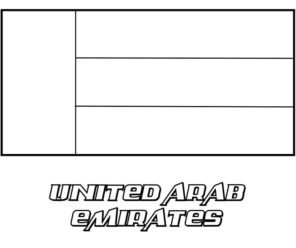 Målarbild Förenade Arabemiratens Flagga