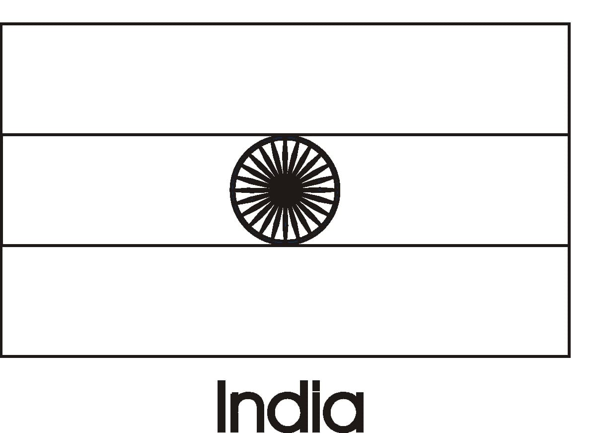 Målarbild Indien Flagga