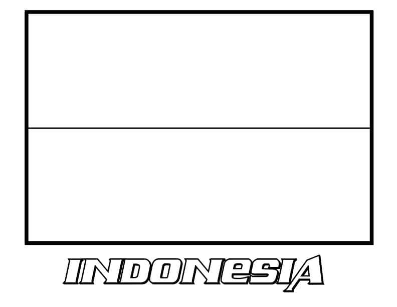 Målarbild Indonesiens Flagga