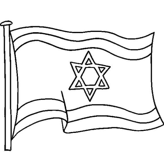 Målarbild Israel Flagga