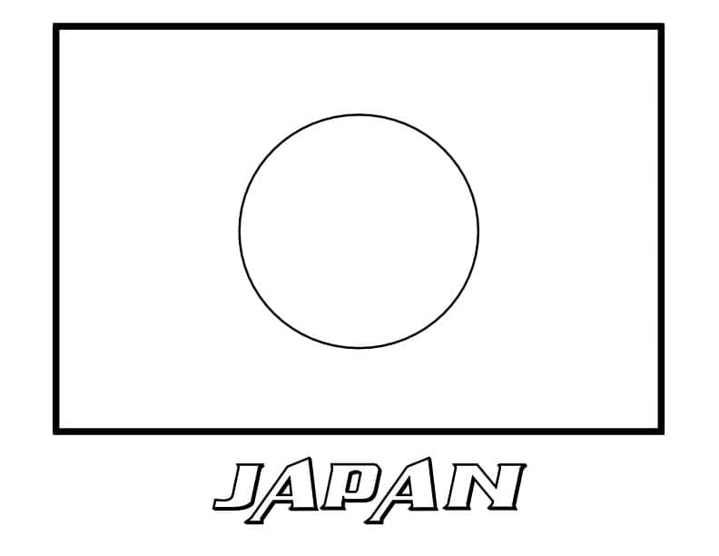 Målarbild Japans Flagga