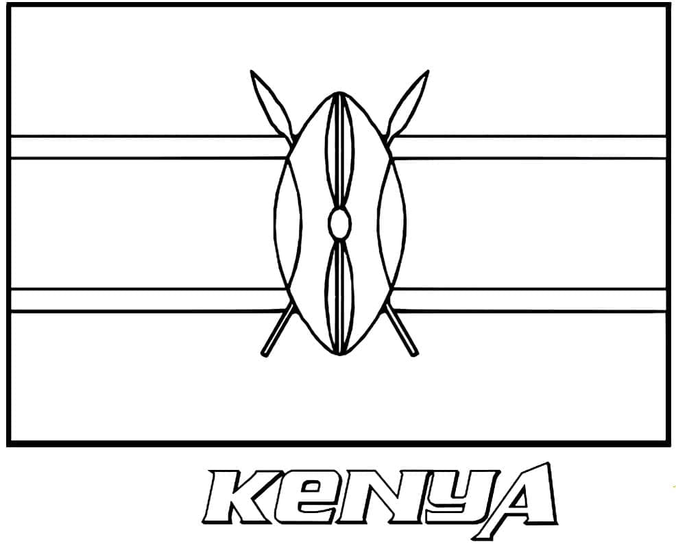 Målarbild Kenya Flagga