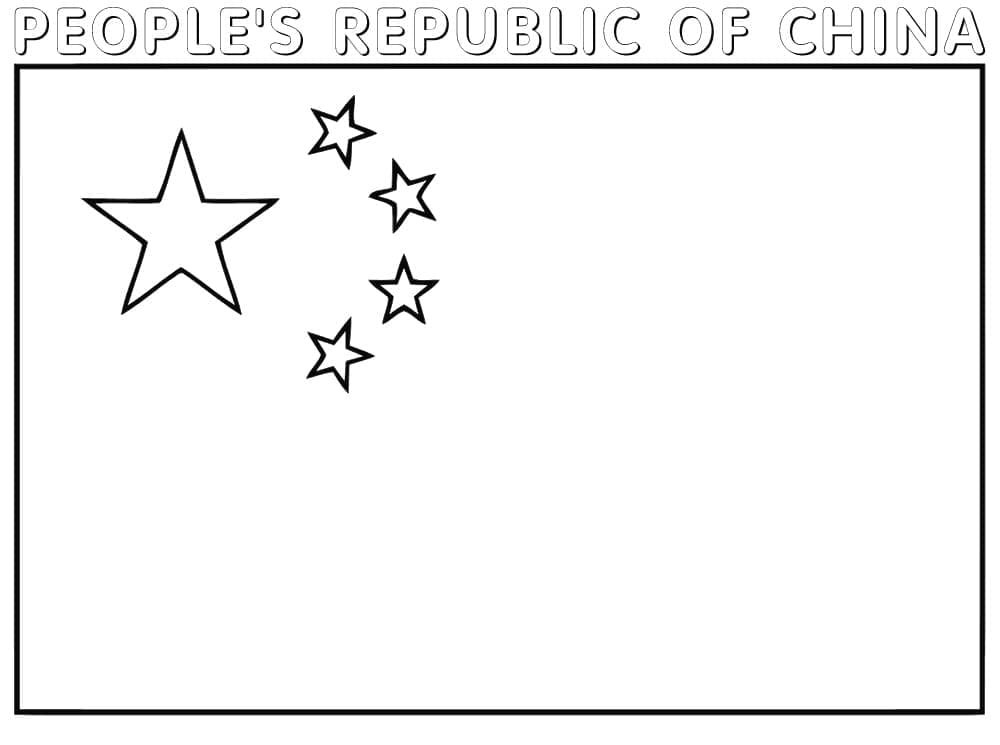 Målarbild Kinas Flagga