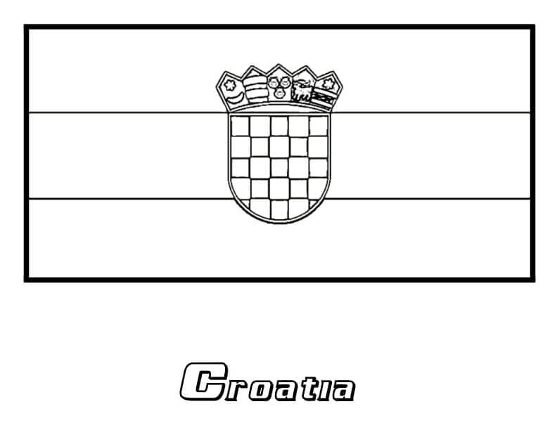 Målarbild Kroatien Flagga