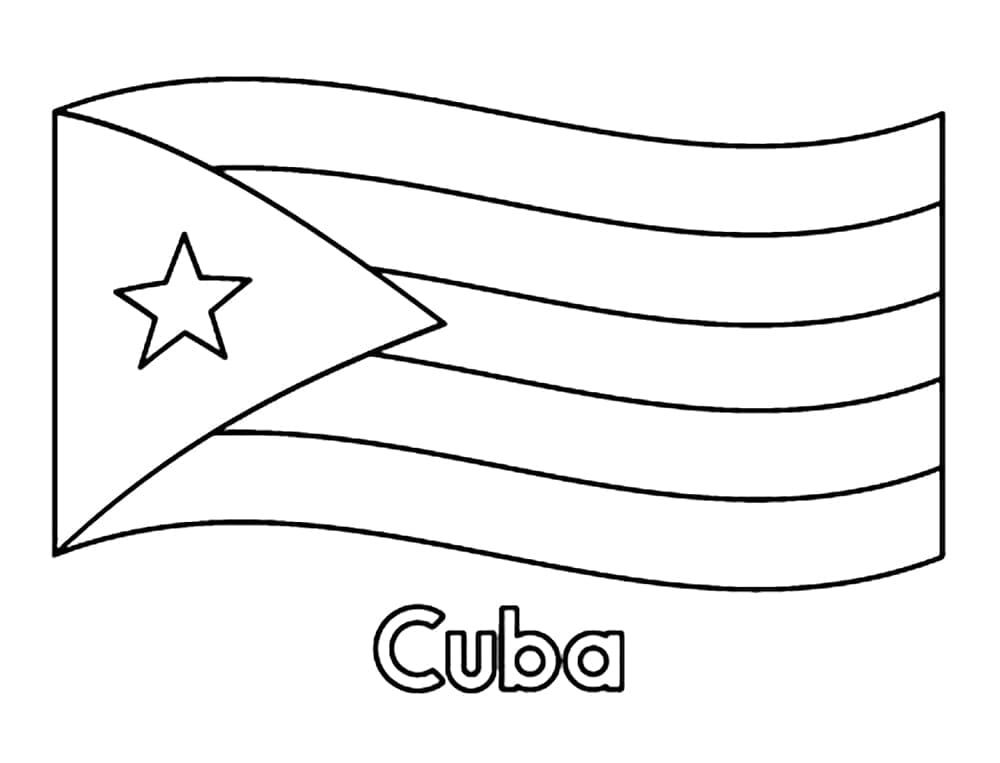 Målarbild Kuba Flagga