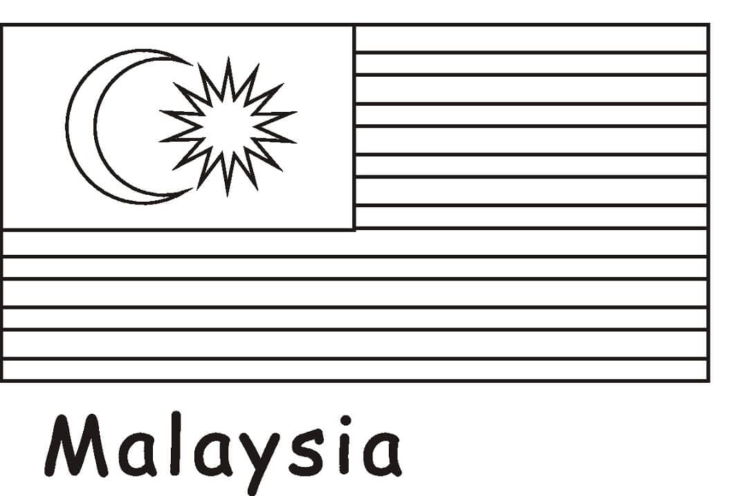 Målarbild Malaysia Flagga