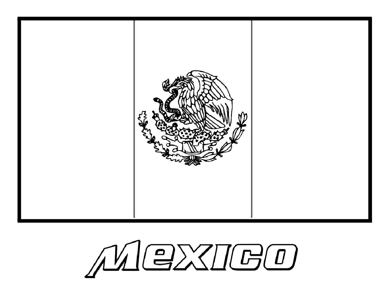 Målarbild Mexiko Flagga