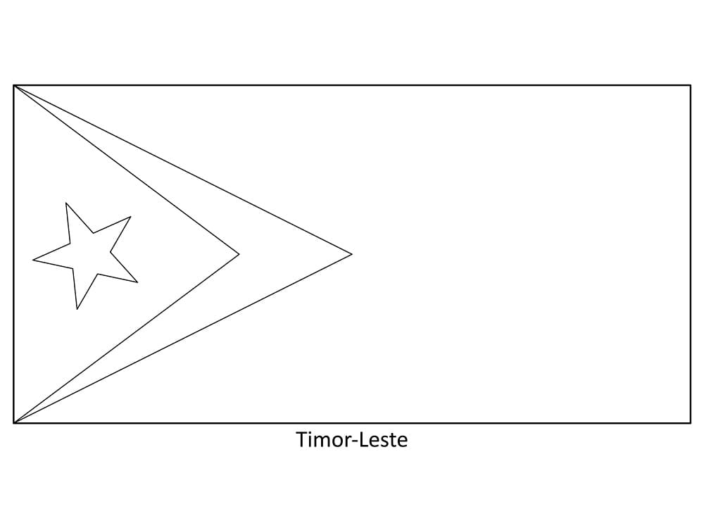 Målarbild Östtimor Flagga