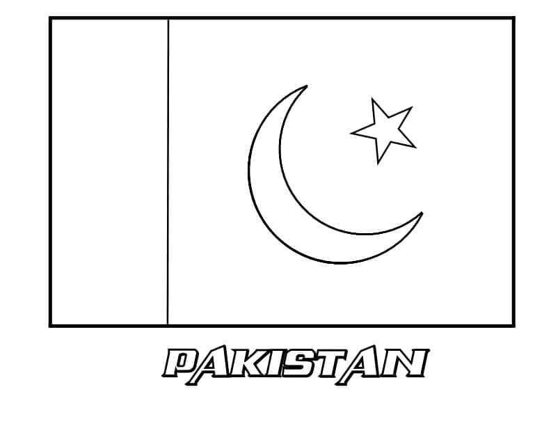 Målarbild Pakistan Flagga