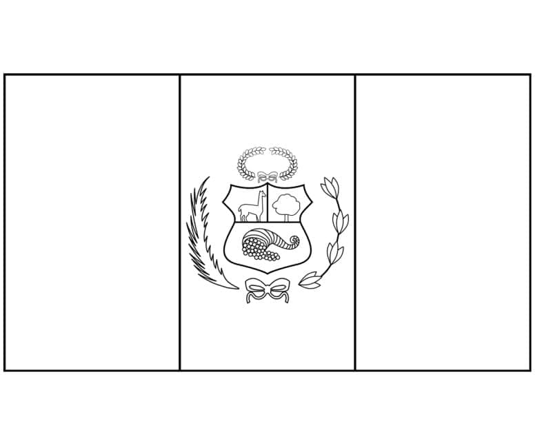 Målarbild Peru Flagga