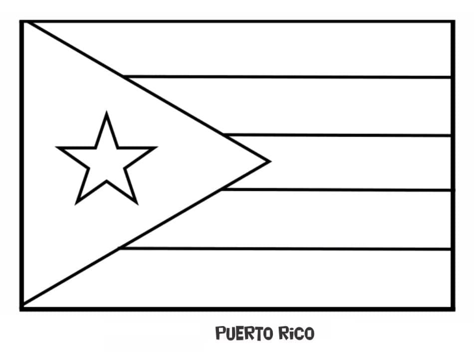 Målarbild Puerto Ricos Flagga