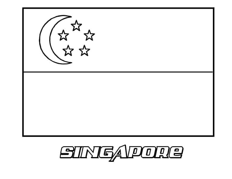 Målarbild Singapore Flagga