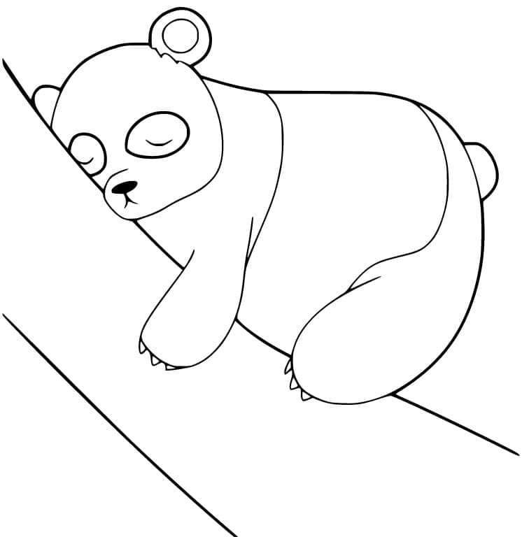 Målarbild Sovande Panda