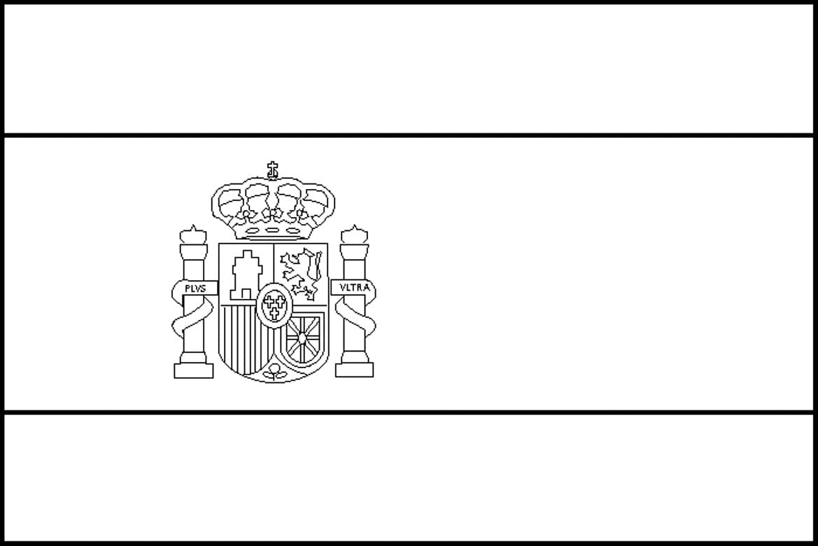 Målarbild Spanien Flagga