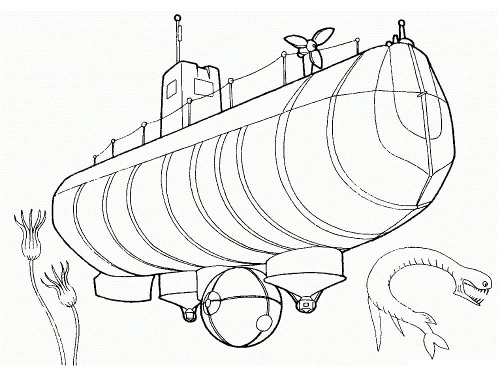 Målarbild Stor Ubåt