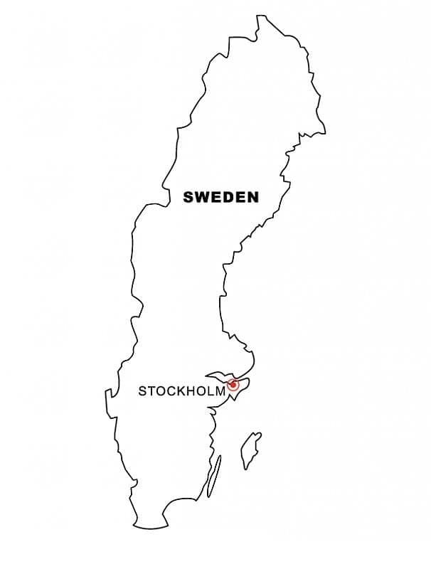 Målarbild Sverige Karta 2