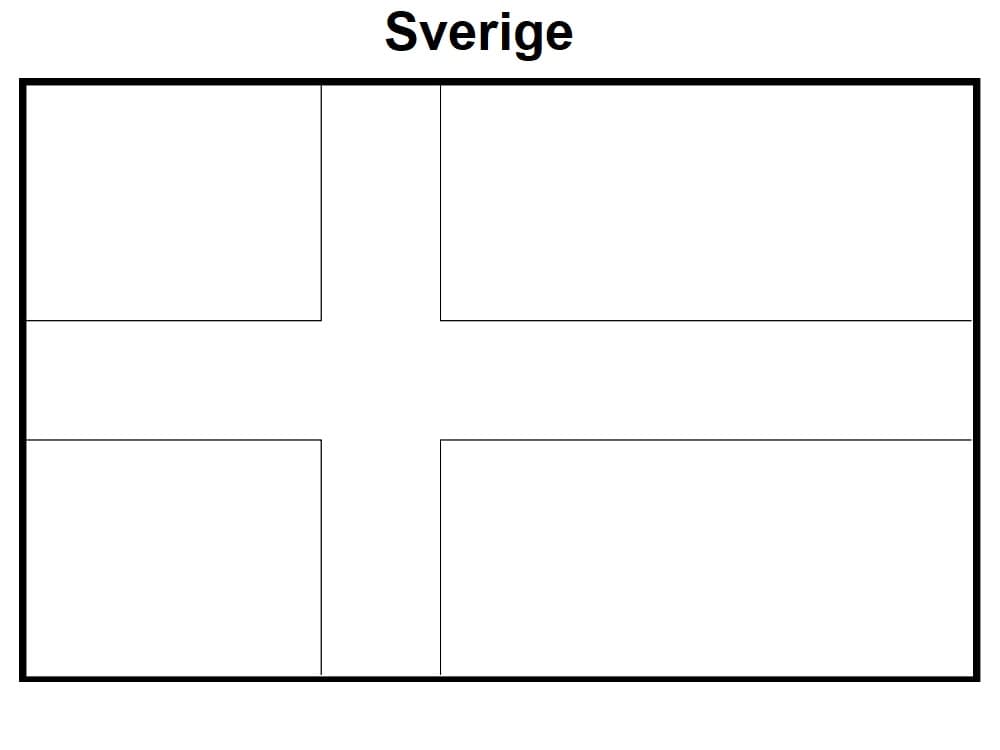 Målarbild Sveriges Flagga 1