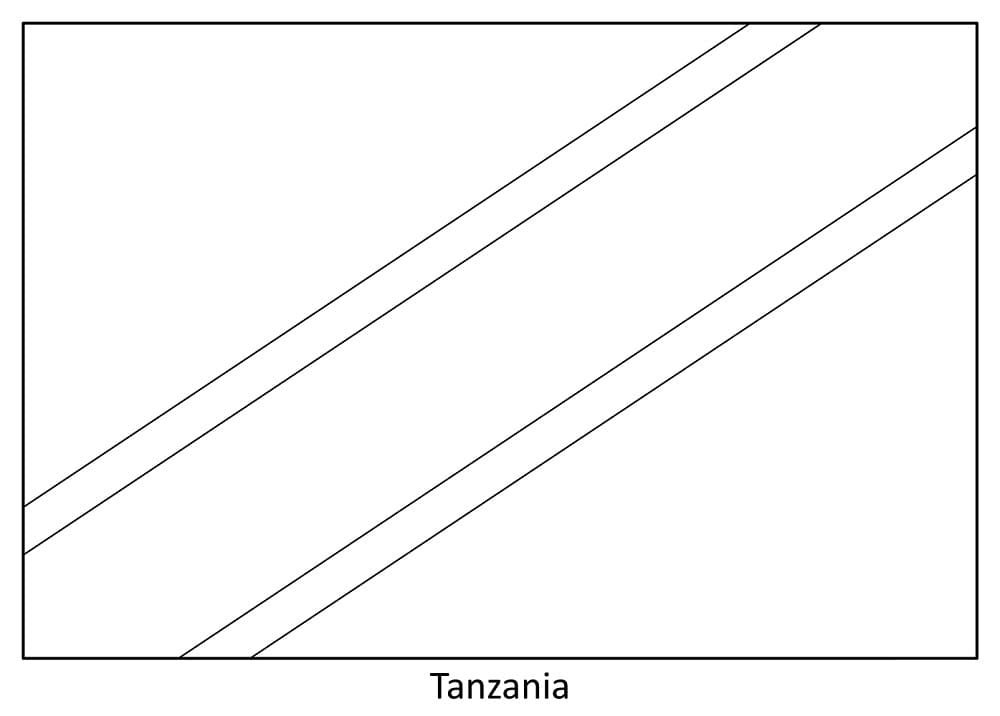 Målarbild Tanzania Flagga