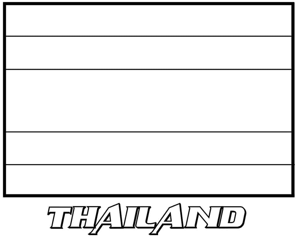 Målarbild Thailand Flagga