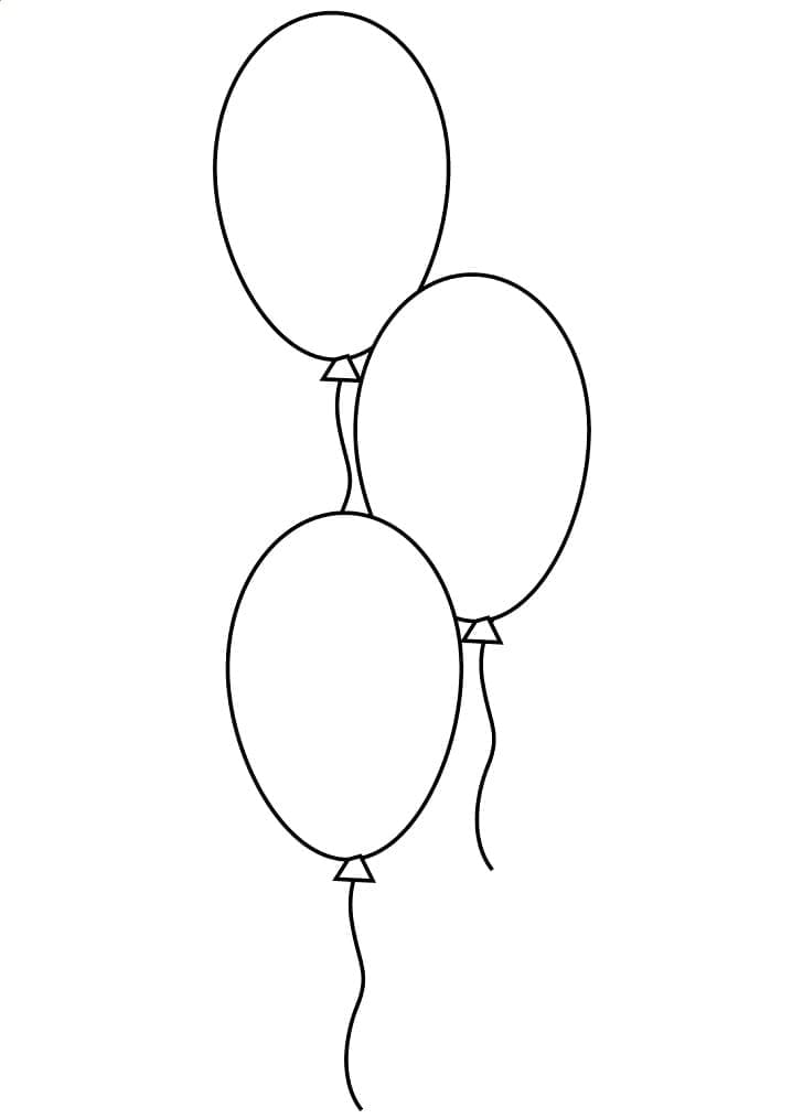 Målarbild Tre Ballonger