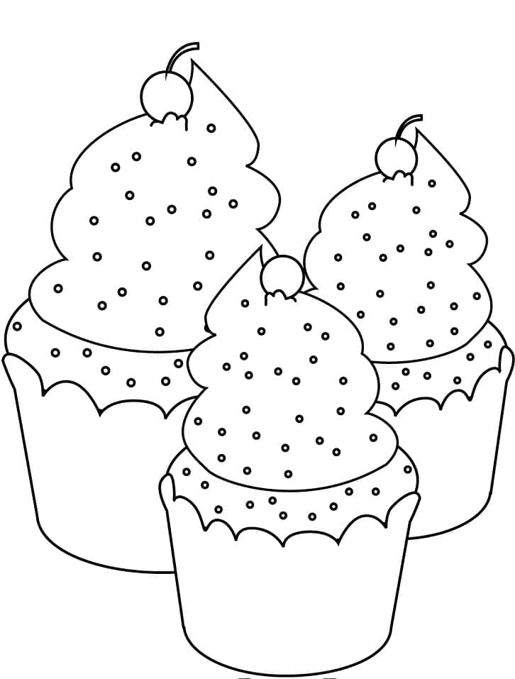 Målarbild Tre Cupcakes