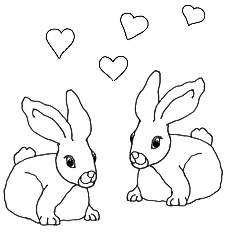Målarbild Två Kaniner