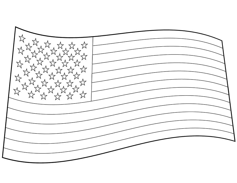 Målarbild USA Flagga