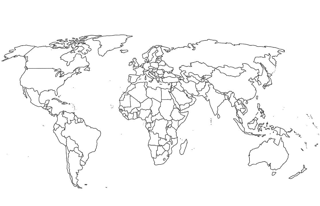Målarbild Världskarta 3