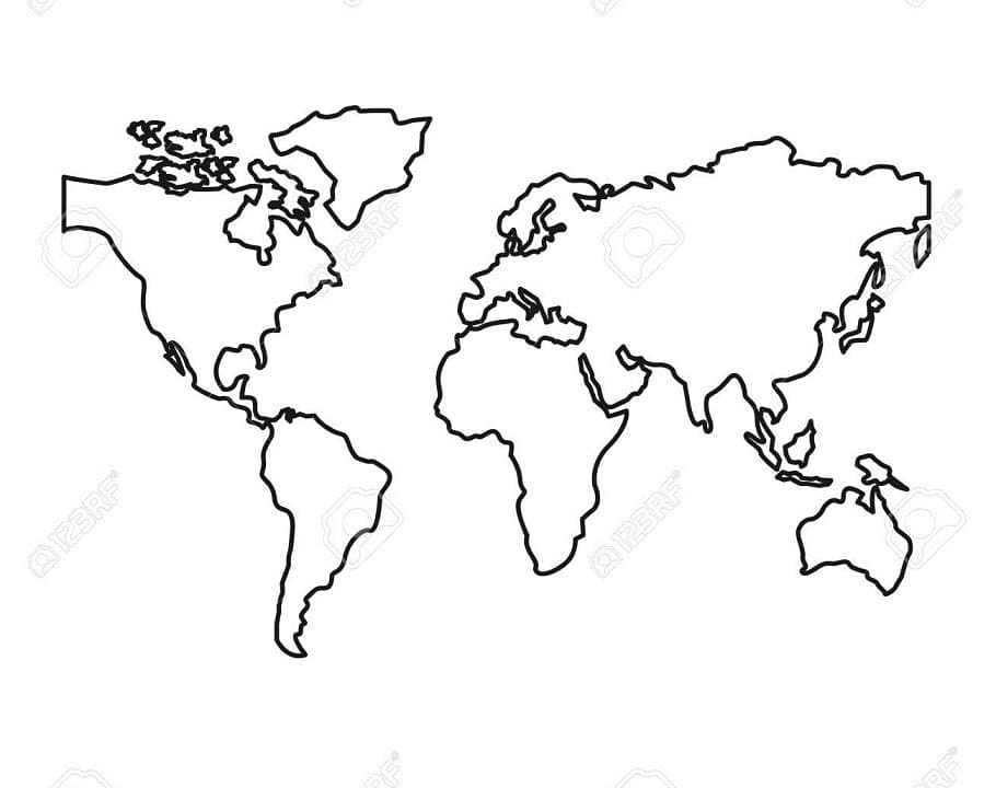 Målarbild Världskarta 4