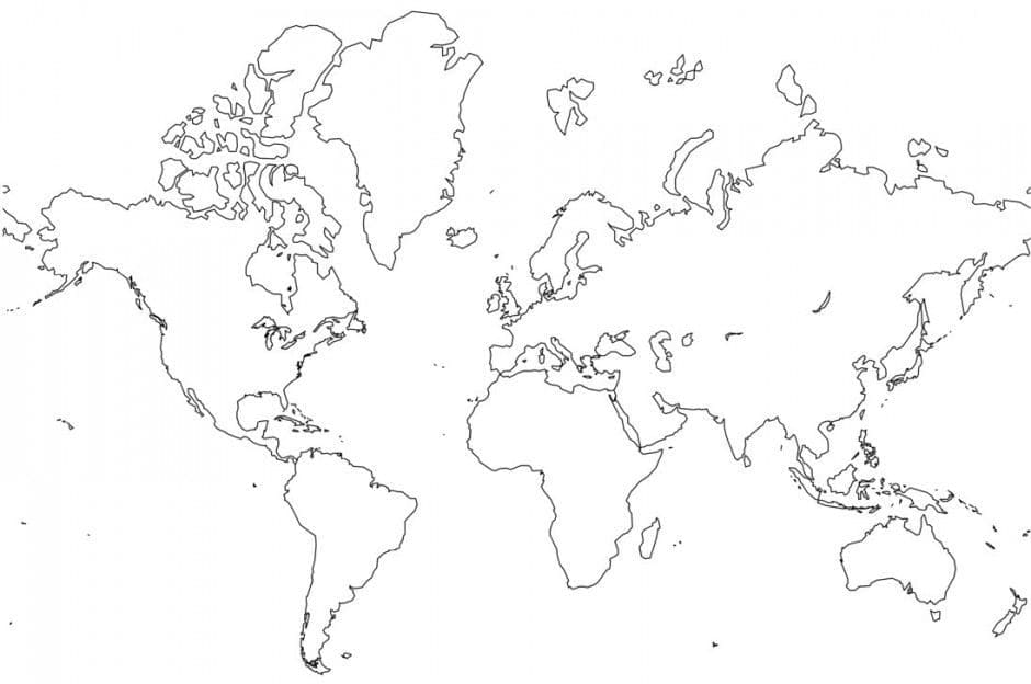 Målarbild Världskarta 8