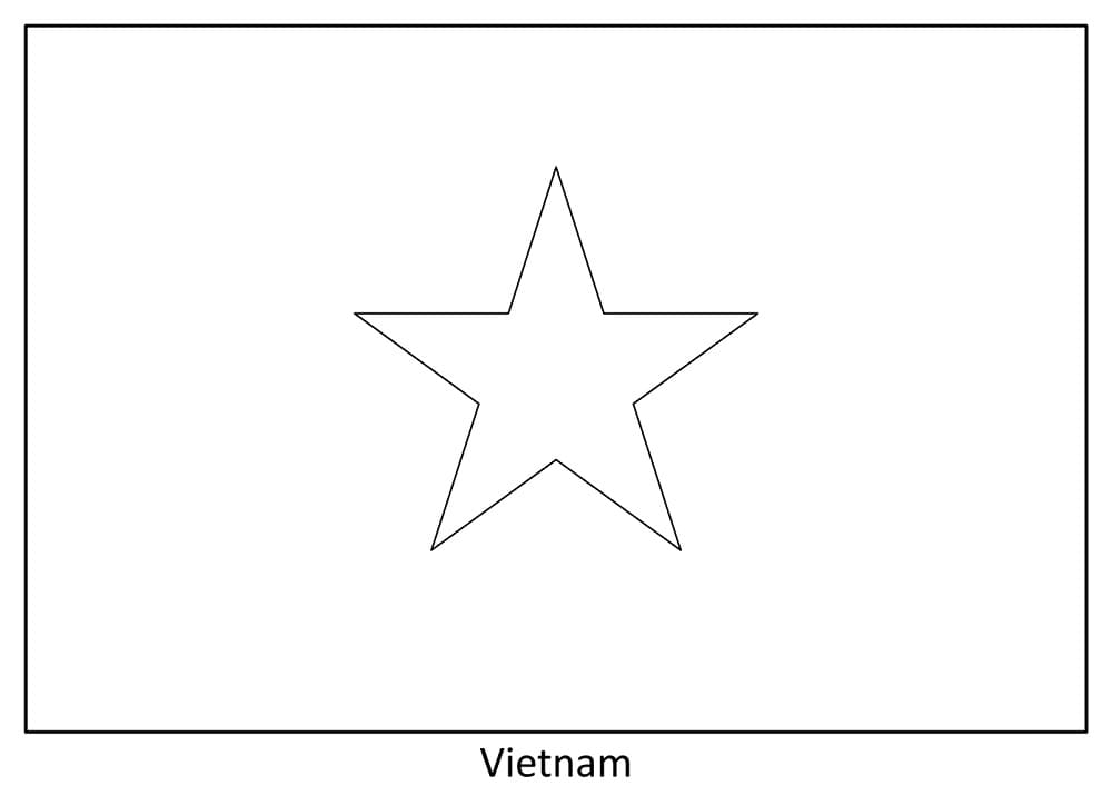 Målarbild Vietnam Flagga