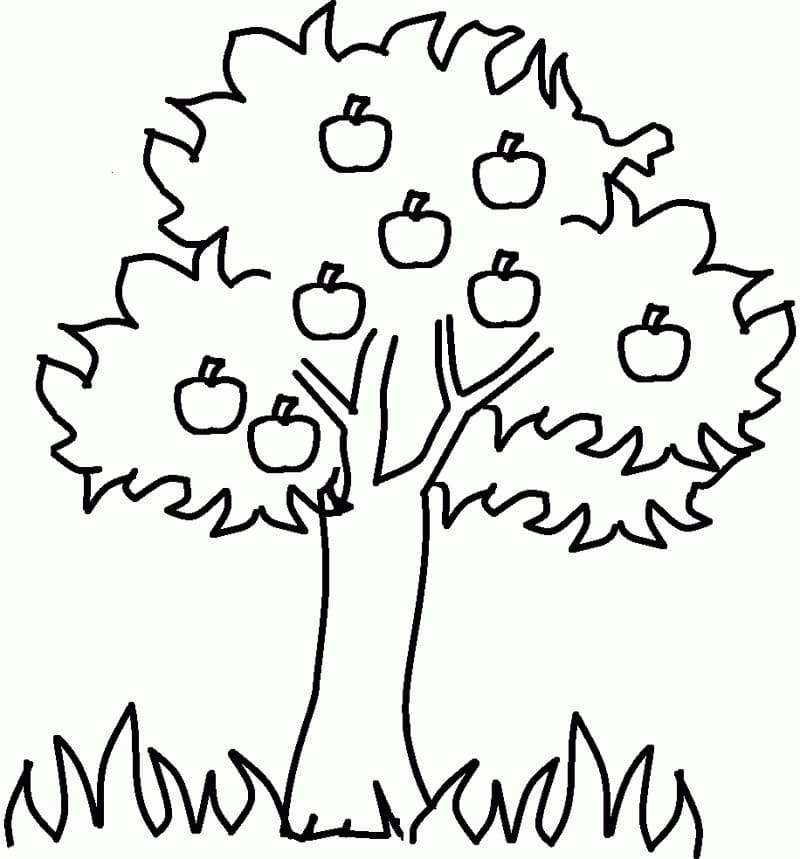Målarbild Äppelträd för Barn