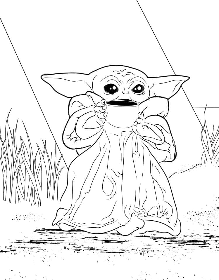 Målarbild Baby Yoda 7