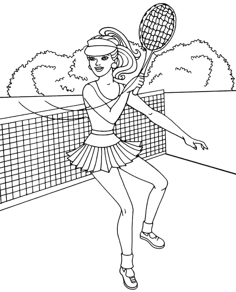 Målarbild Barbie Spelar Tennis