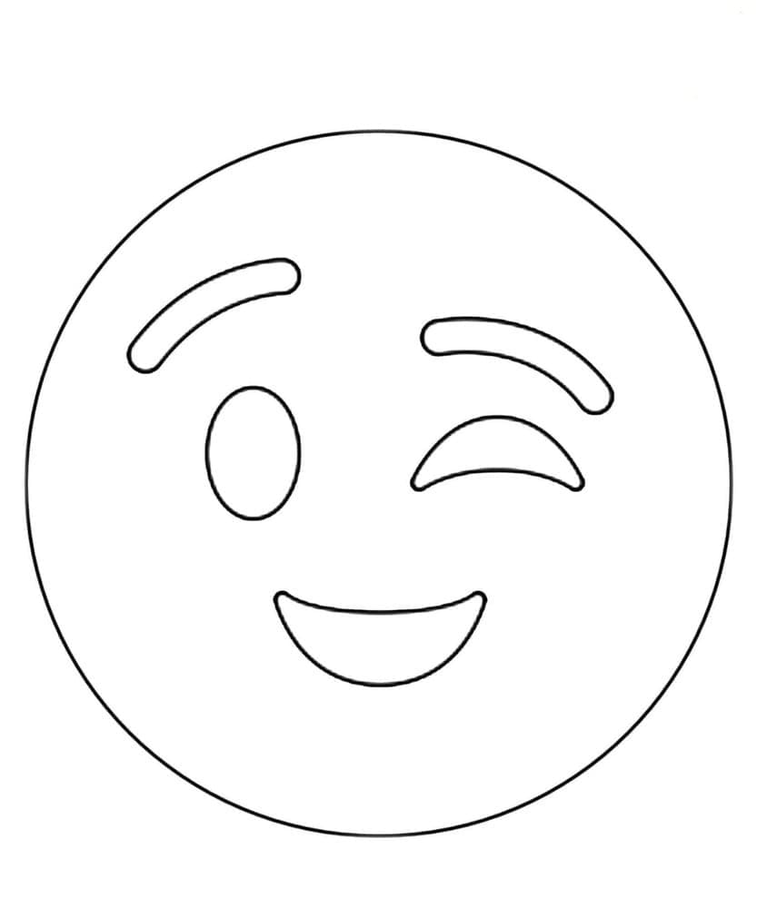 Målarbild Blinkande Ansikte Emoji