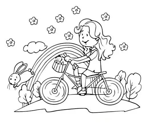 Målarbild Cykla På Våren