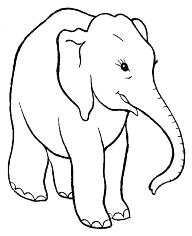 Målarbild Elefant Gratis för Barn