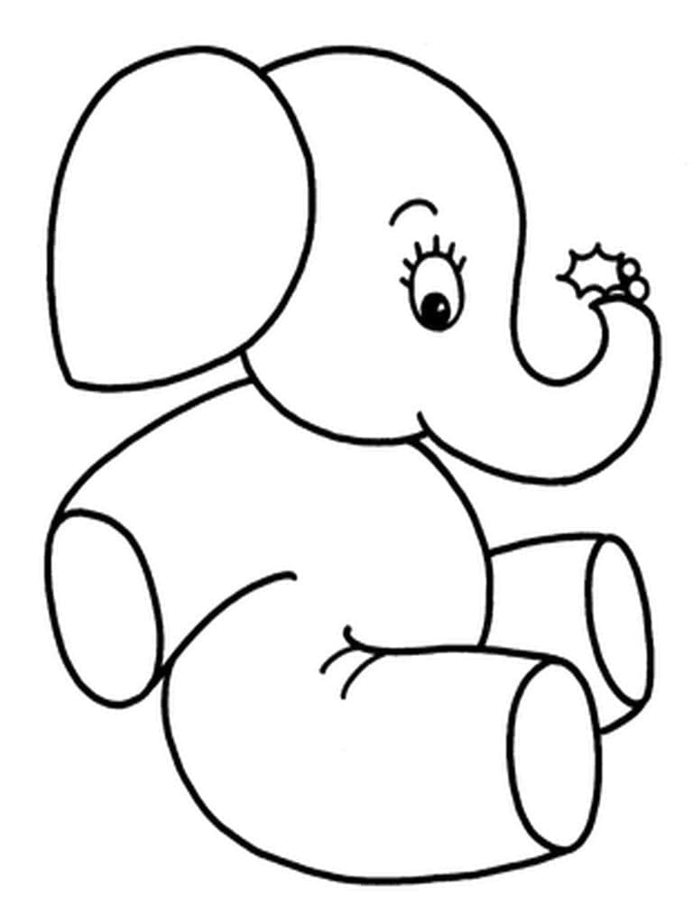 Målarbild Elefantunge