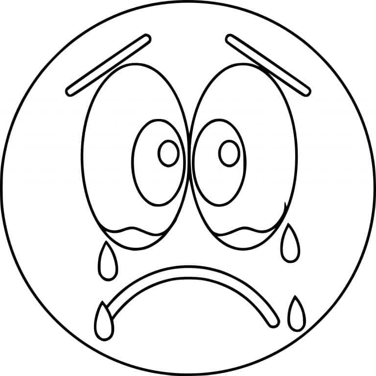 Målarbild Emoji för Gråtande Tårar