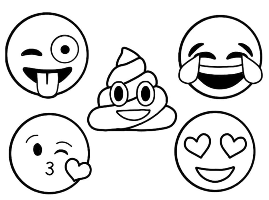 Målarbild Emojis Gratis för Barn