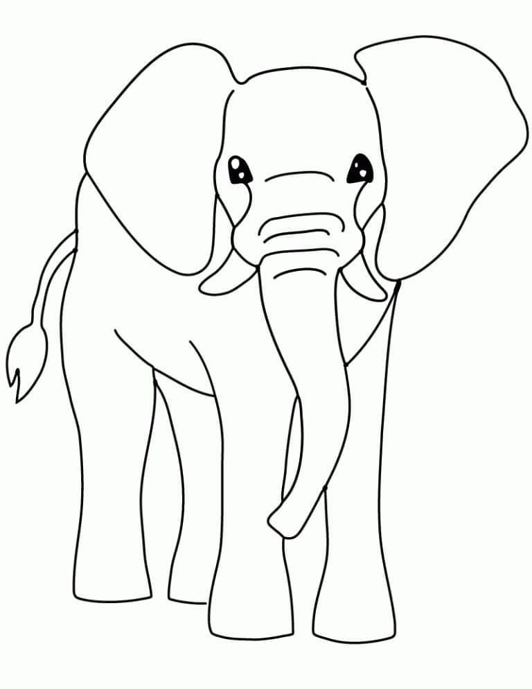 Målarbild Enkel Elefant