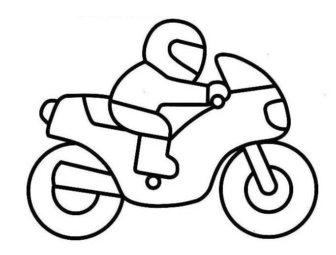 Målarbild Enkel Motorcykel