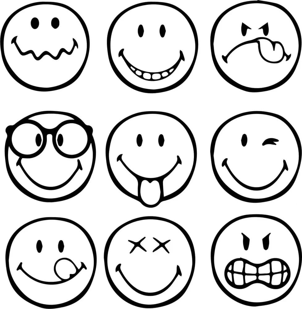 Målarbild Enkla Emojis