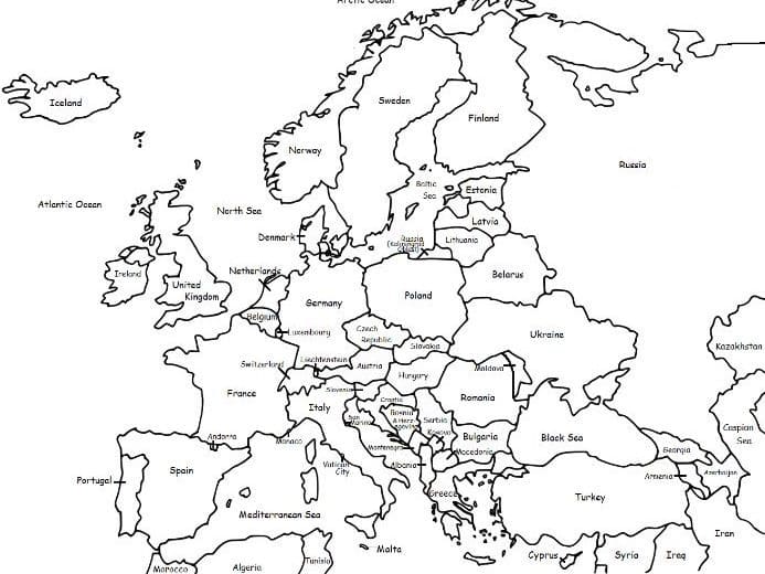 Målarbild Europakarta 8