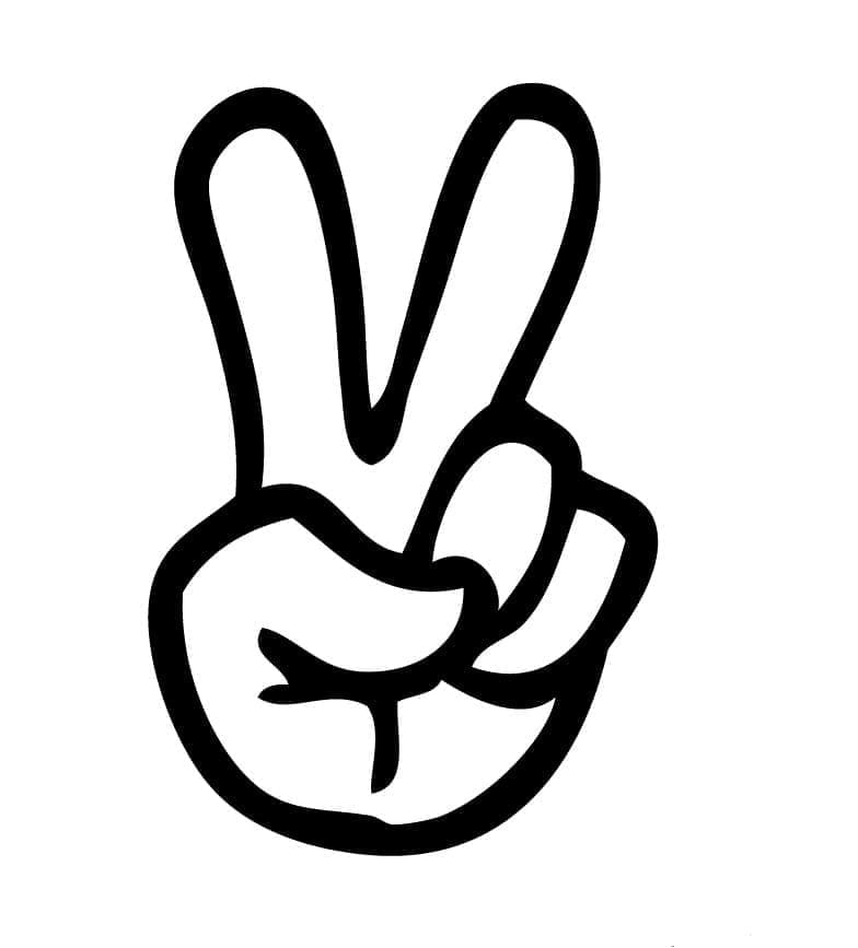 Målarbild Fredstecken Emoji