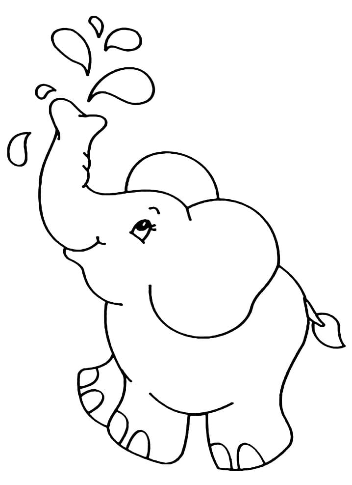 Målarbild Kawaii Elefant