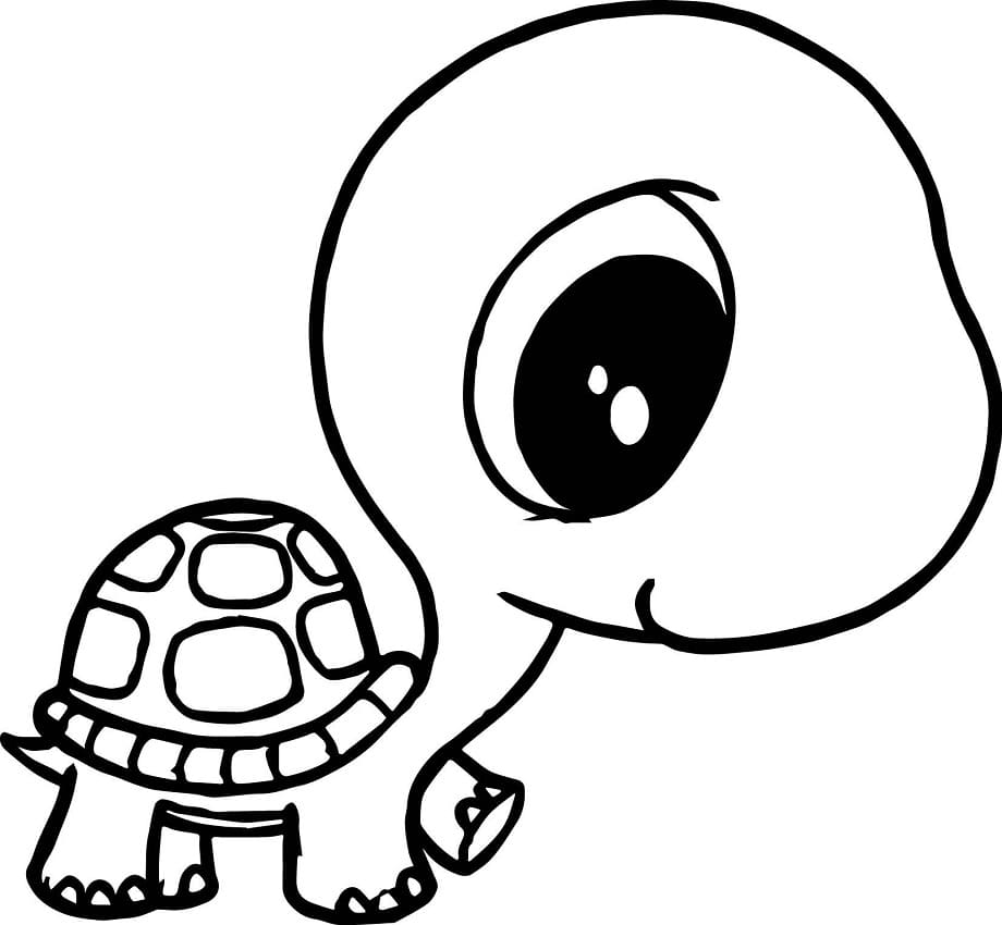 Målarbild Kawaii Sköldpadda