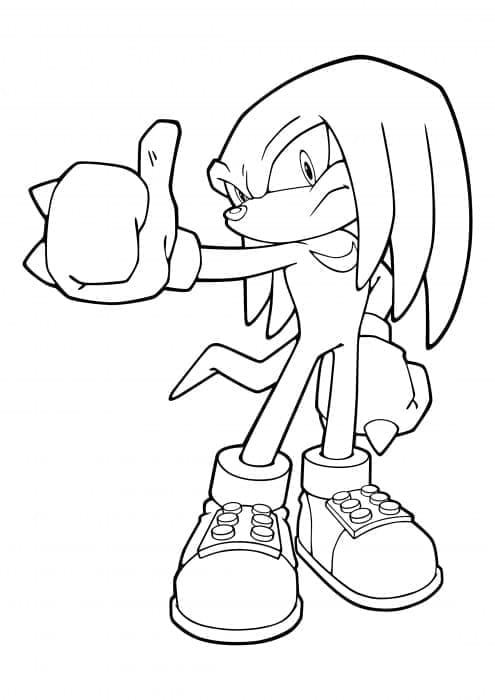 Målarbild Knuckles från Sonic