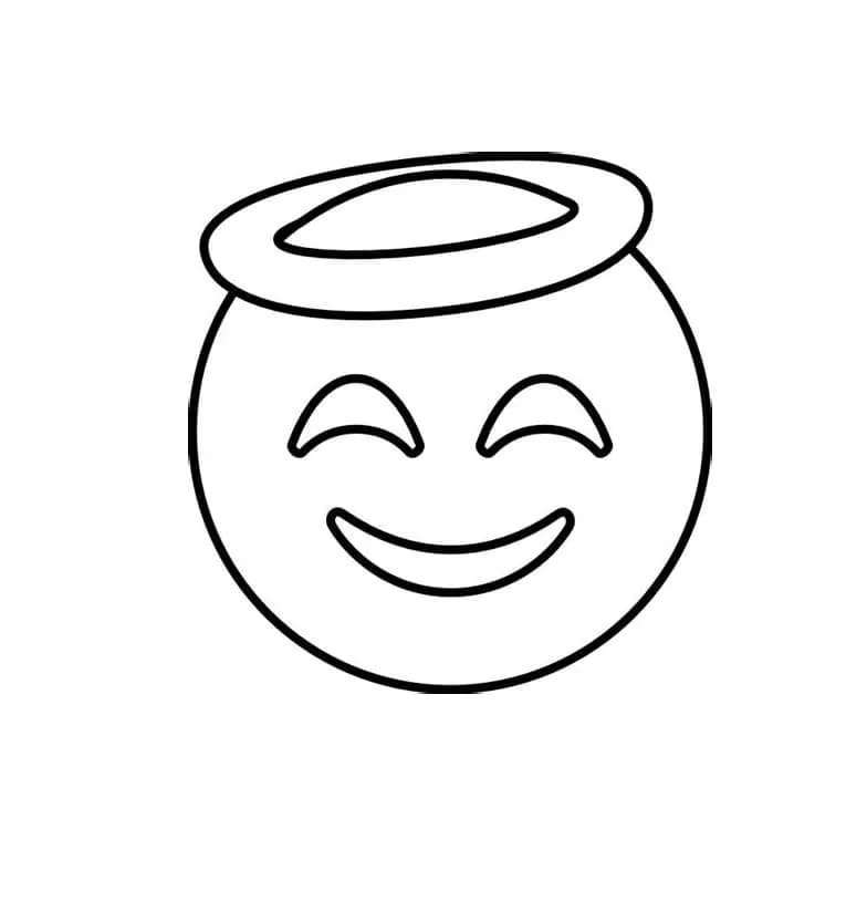 Målarbild Leende Ansikte Med Gloria Emoji